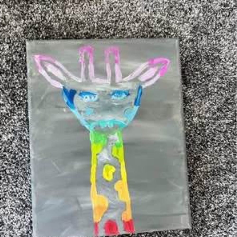 Colorful Giraffe Canvas Art